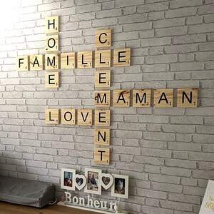 Lettres bois scrabble, decoration murale, lettres géante bois image 3