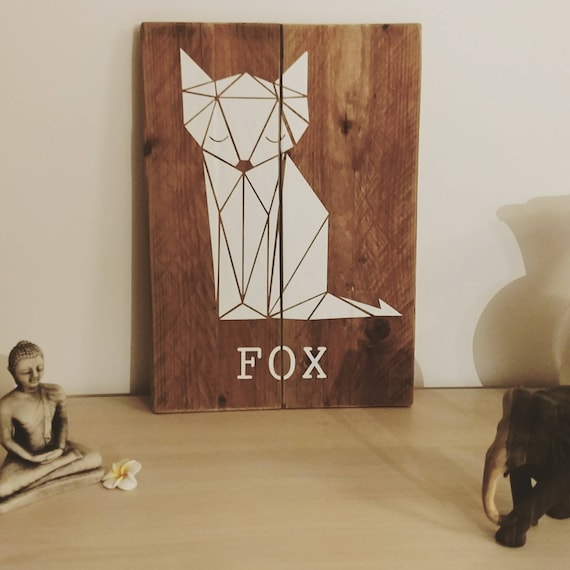 Animal Painting Geometric Painting Wood Painting Fox Fox Etsy Animal Painting Geometric Painting Wood Painting Fox Fox Etsy