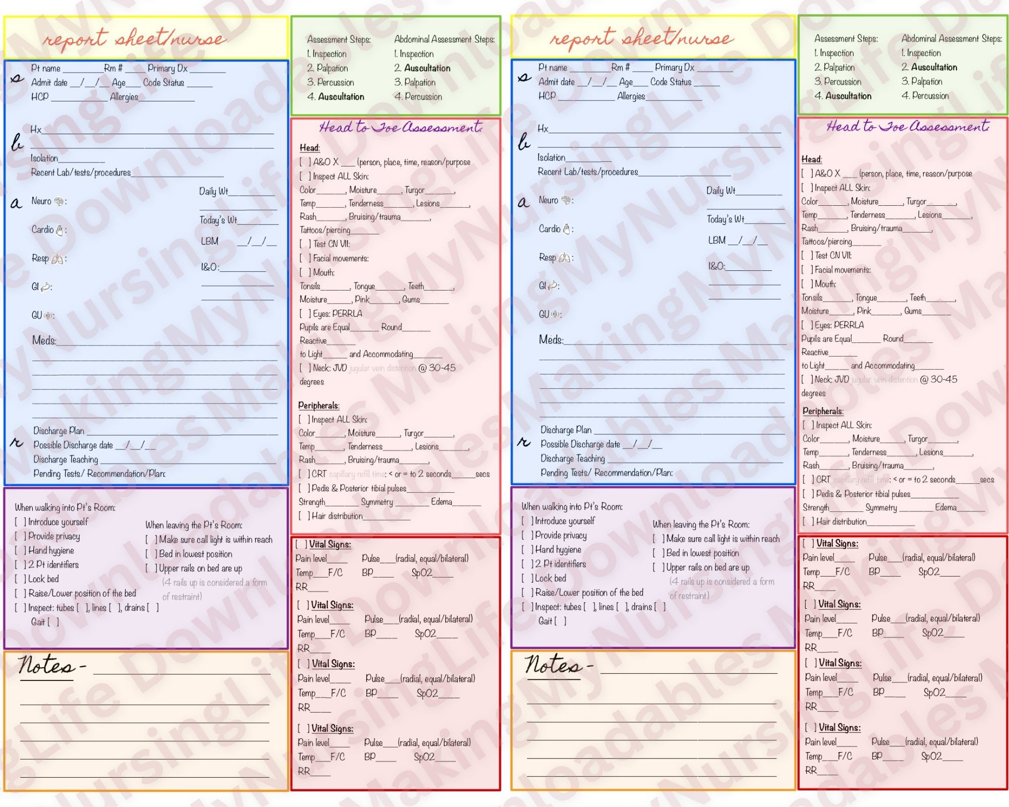 Nurse Brain Report Sheet - Etsy