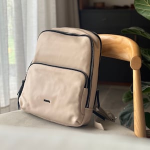 Leather backpack Soft leather laptop backpack College Office leather backpack
