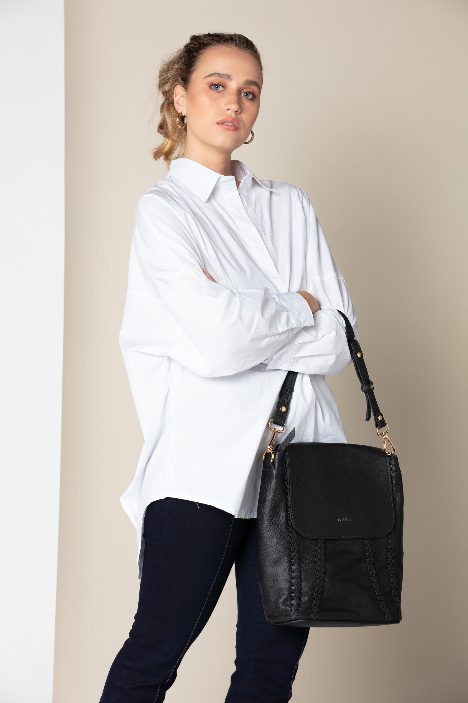 Convertible Backpack Purse Black Leather Crossbody Boho - Etsy