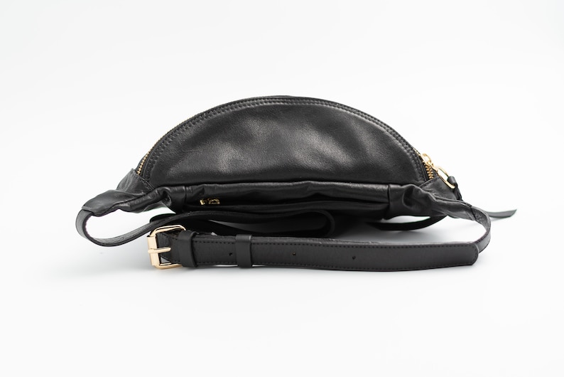 Leather Fanny pack in silk napa Leather Belt bag Crossbody zdjęcie 3