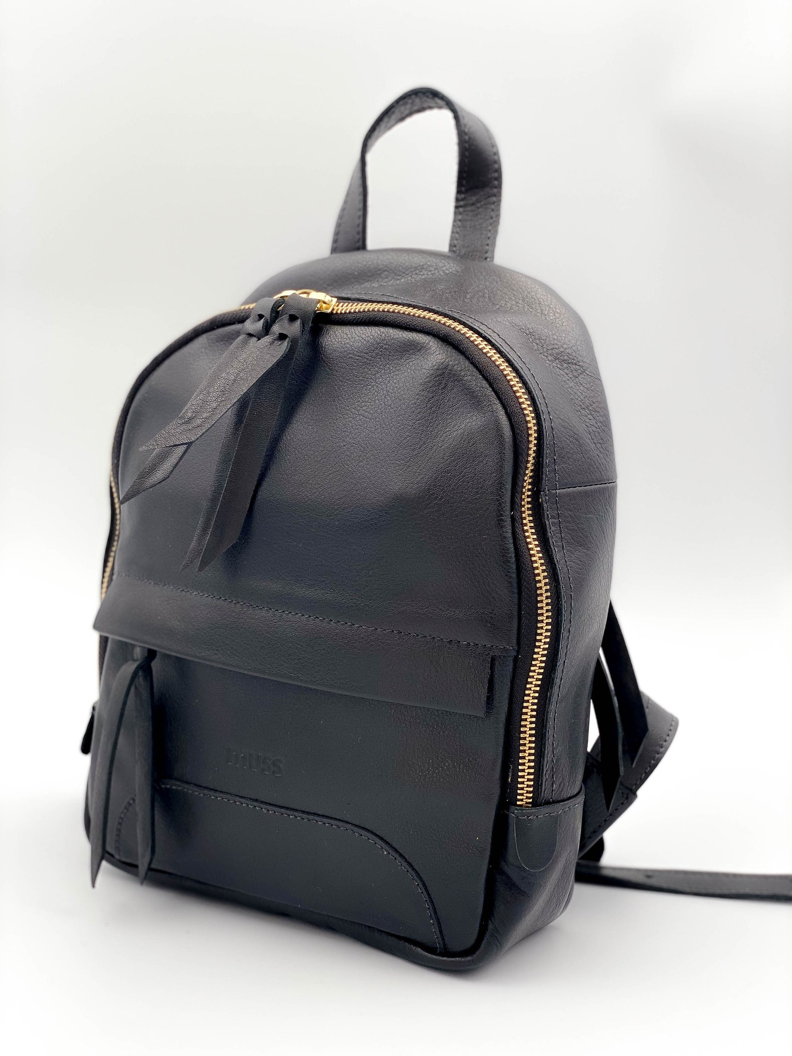 Mini backpack purse Black leather backpack woman Etsy