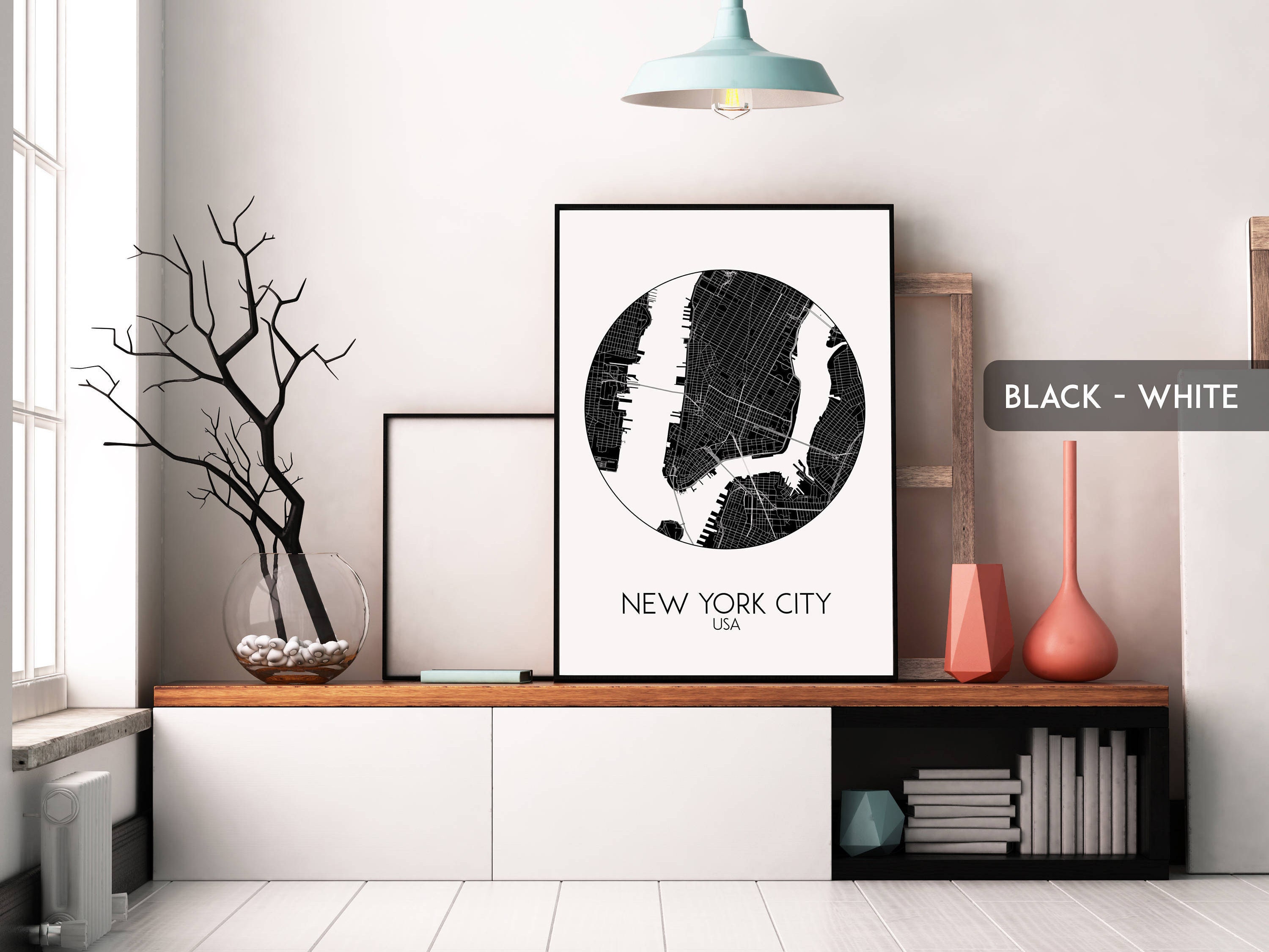 NEW YORK CITY map print poster map of New York New York | Etsy