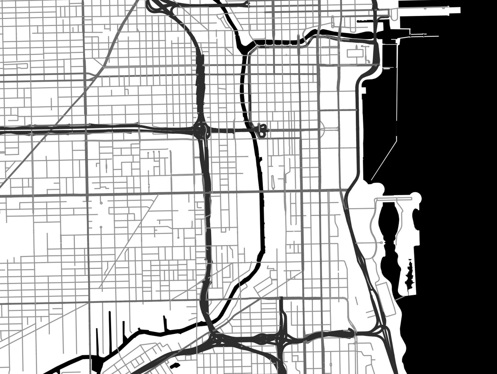 CHICAGO USA Map Poster Black White Wall Decor Design Modern - Etsy