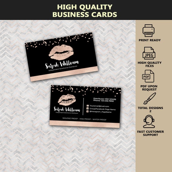 Lipsense Business Cards Senegence Business Cards Lipsense Etsy