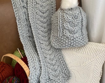 Chunky scarf and hat gift sets