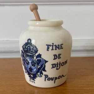 Grey Poupon Dijon French vintage mustard pot opaline mustard pot Grey Poupon