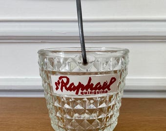 Vintage French Quinquina ice bucket, embossed glass