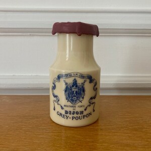 Grey Poupon Dijon Fleur de Lys French vintage mustard pot Grey Poupon