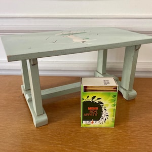Low stool footrest child wood shabby french vintage wooden stool footstool