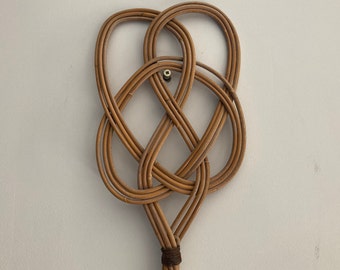 Carpet beater old French braided rattan vintage rattan beater carpet