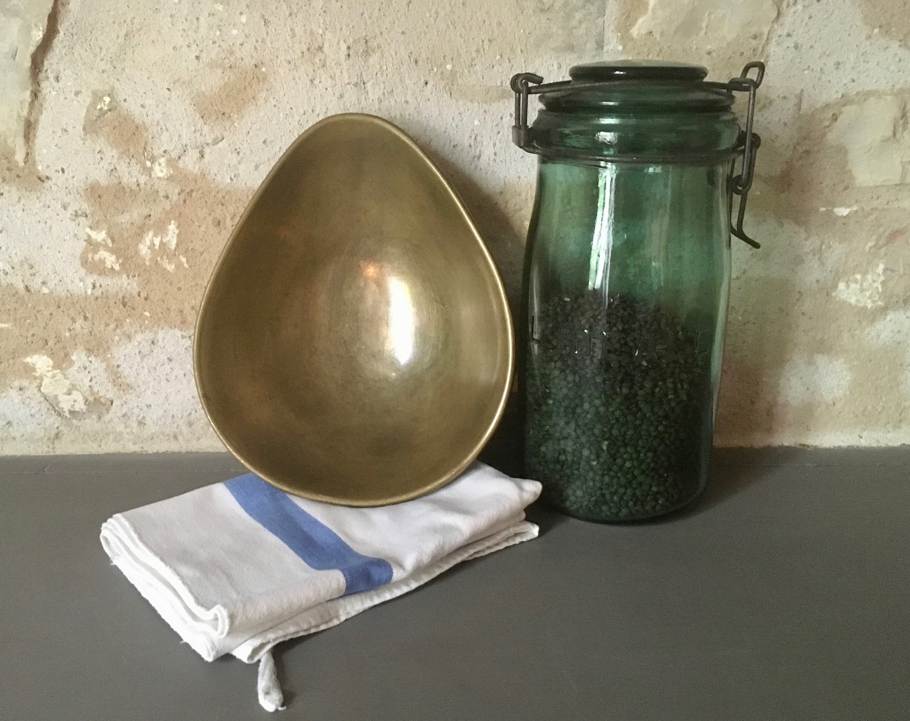 Mesure d'épicier Laiton Ramequin French Vintage Grocery Brass Measure