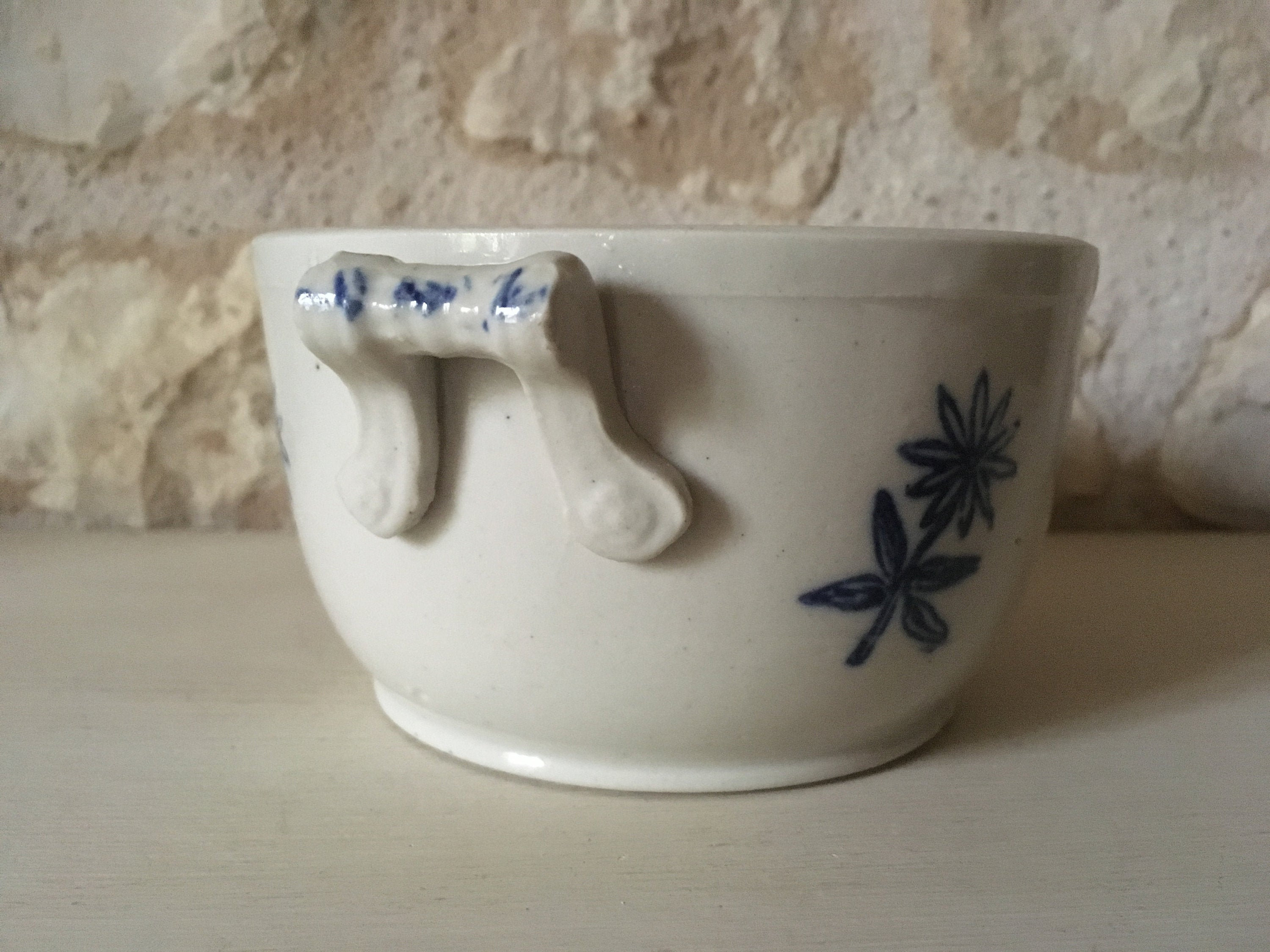 Bol Bleu Saint-Uze Terre d'acier French Vintage Blue Ceramic Bowl