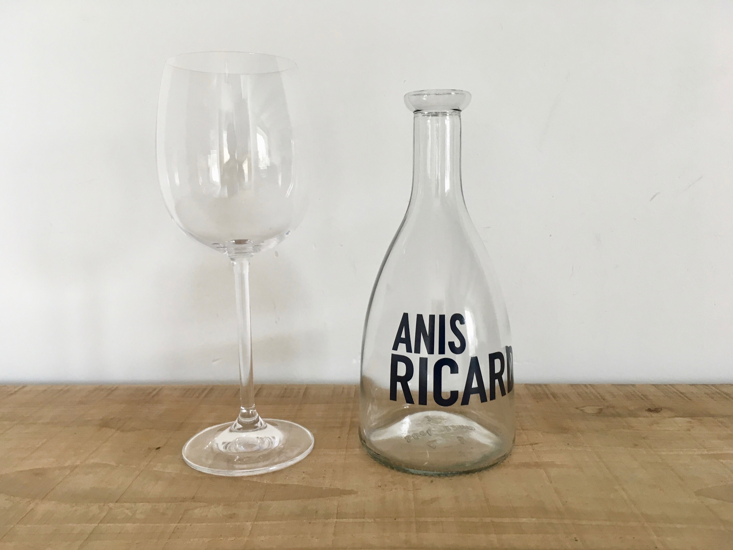 Carafe Bistrot Anis Ricard Pichet Rétro French Vintage Pub Glass Pitcher Carafe