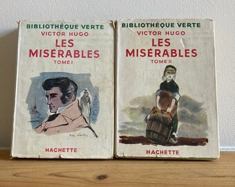 Livres Victor Hugo Les misérables Hachette anciens French vintage Books Victor Hugo Les misérables Hachette