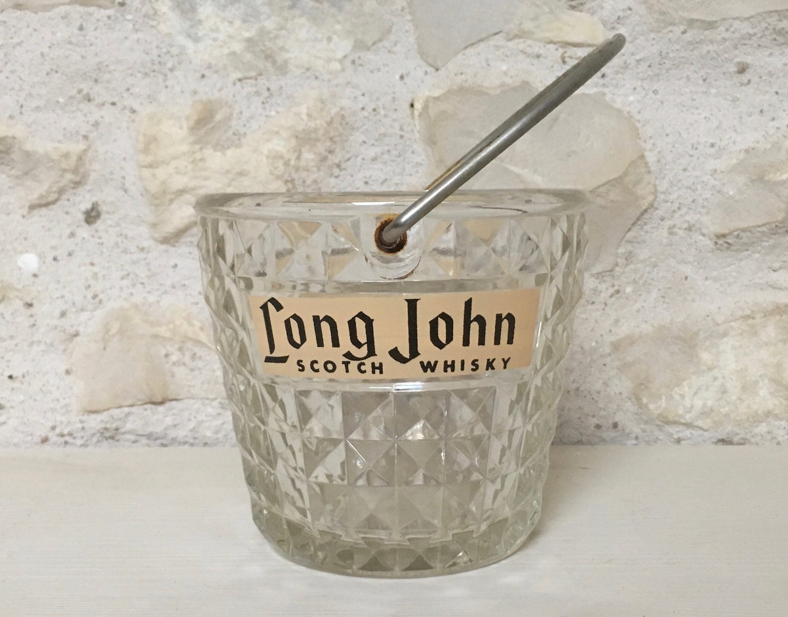 Seau à Glace Long John Whisky Ice Bucket Embossed Glass