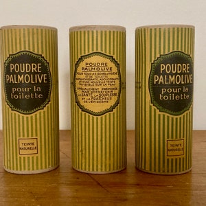 Caixa de papelão para pó PALMOLIVE, pacote de pó francês vintage antigo