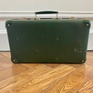 Valise en carton verte ancienne French vintage green cardboard suitcase image 3