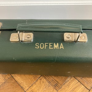Valise en carton verte ancienne French vintage green cardboard suitcase image 2