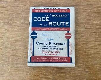 1951 vintage French highway code driving school book