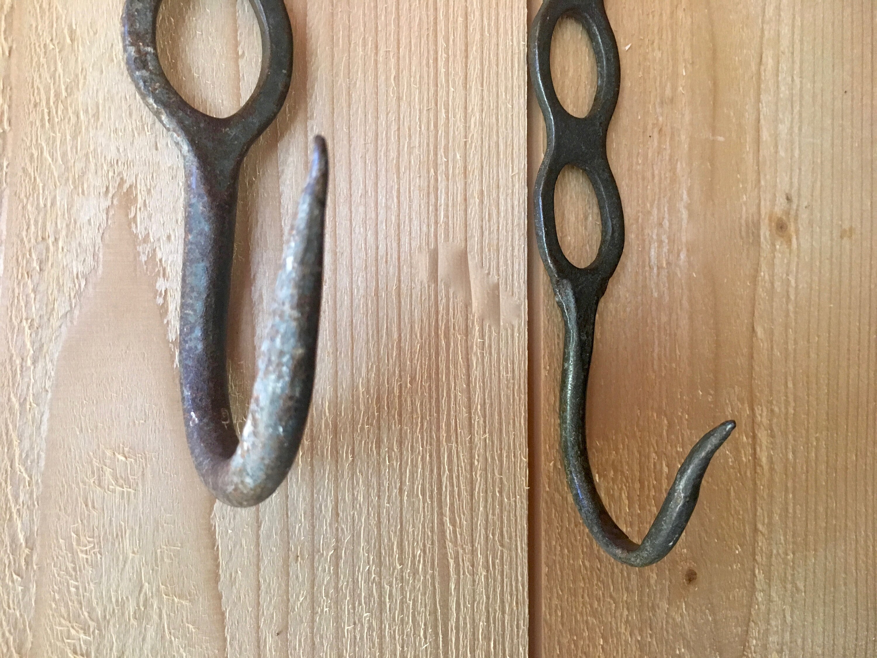 French metal butcher wall hook vintage iron butcher hooks Etsy