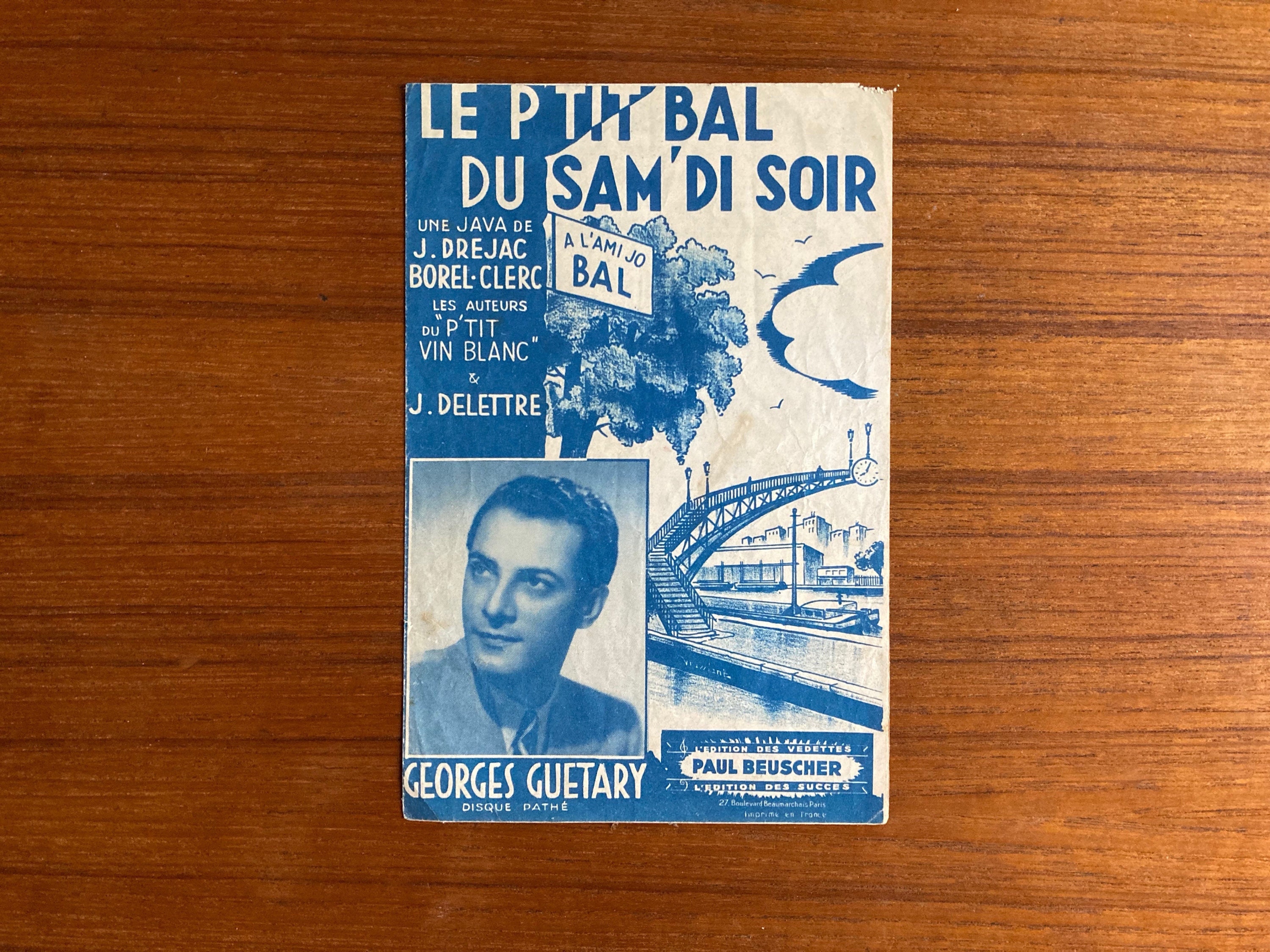 Partition Ancienne Georges Guetary Le P'tit Bal Du Sam'di Soir French Vintage Java Song