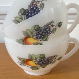 Arcopal Cups Collection Fruits French Vintage Coffee Cups Arcopal
