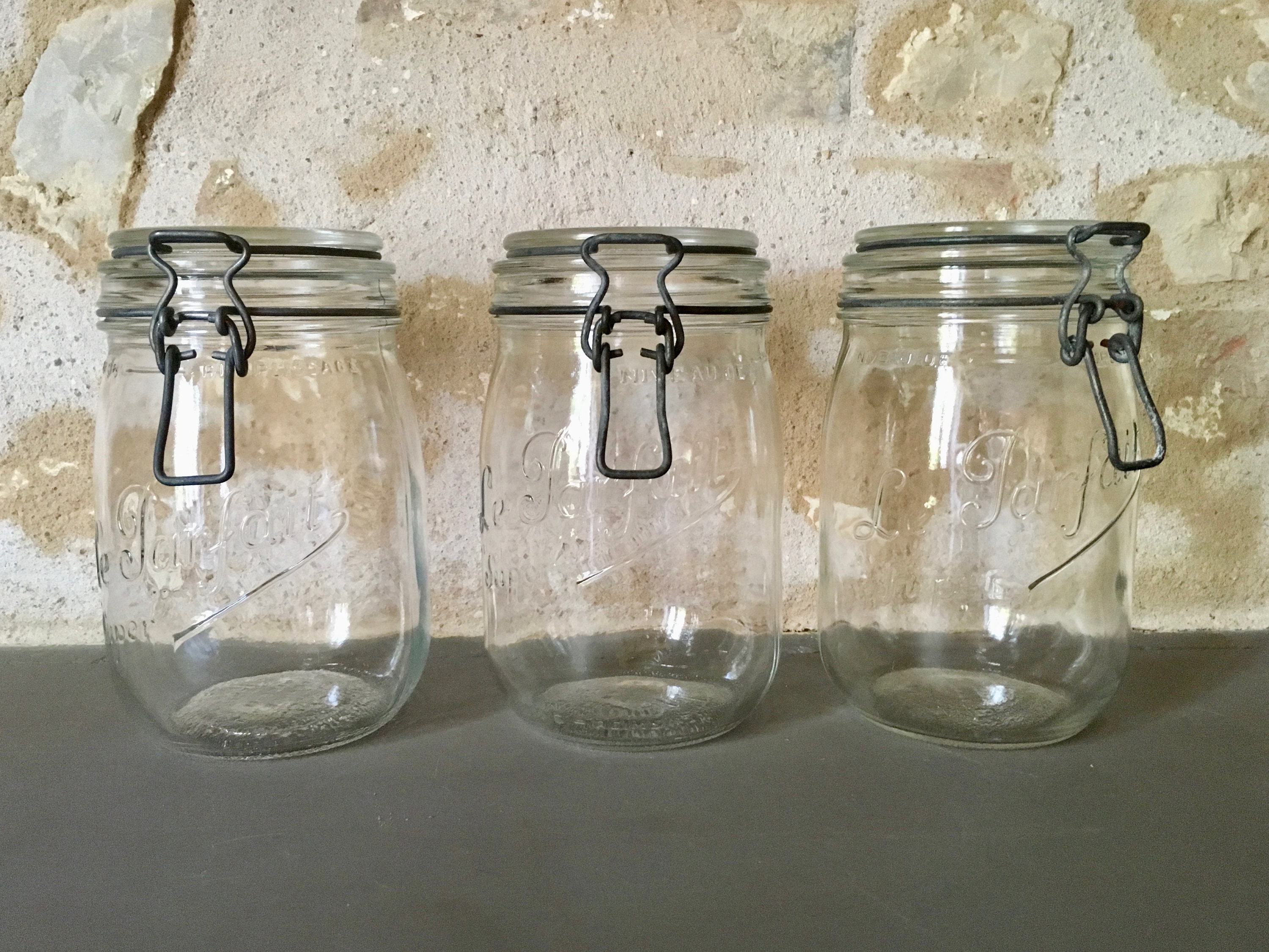 Bocal Le Parfait Verre Ancien French Vintage Glass Jar