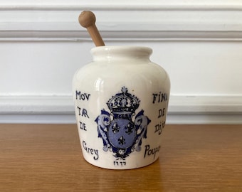 Grey Poupon vintage French Dijon opaline mustard pot
