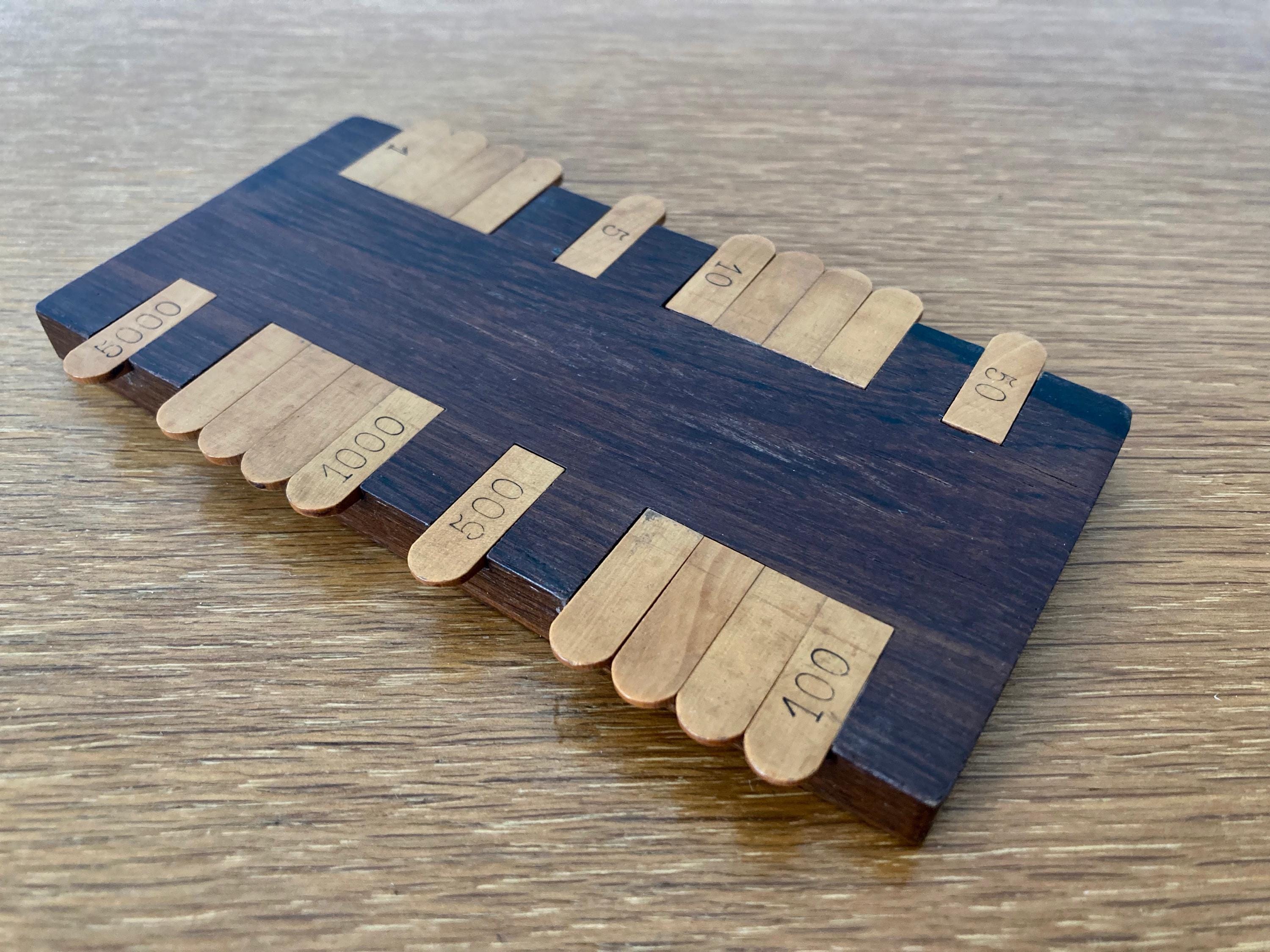 Ancien compteur de points en bois pour jeu de cartes, bridge