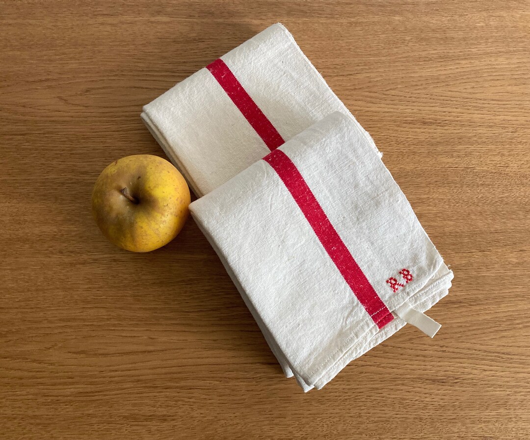 Old French Kitchen Towels Vintage Kitchen Towels Etsy