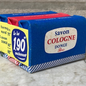 DONGE soap box set of 3 old French vintage soap package