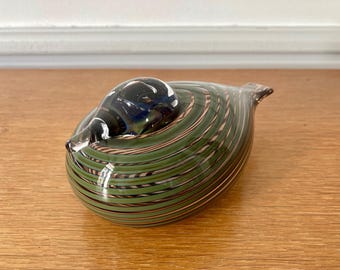 Vintage 90s Nuutajärvi Iittala Sinisulka Blue Bird Art Glass