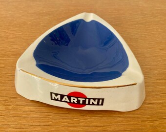 Cendrier publicitaire Martini Moulin des Loups Orchies faïence French Vintage Martini ashtray earthenware