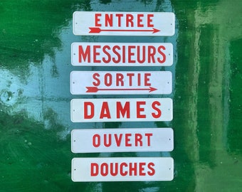 Panneau signalétique plastique vintage French plastic signposting