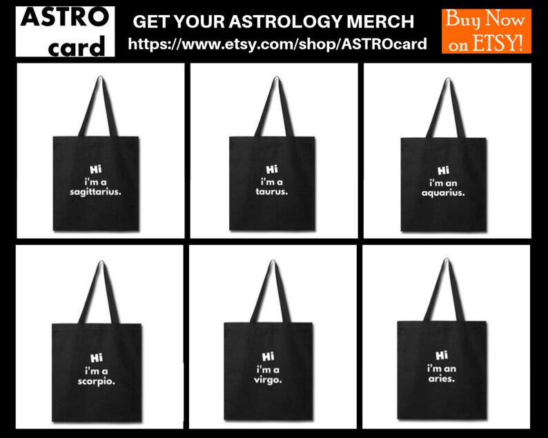 HI I/'m a Zodiac All 12 Zodiac Signs Black insert zodiac sign Zodiac Tote Bag Astrology SERIES Tote Bag Astrology Tote Bag
