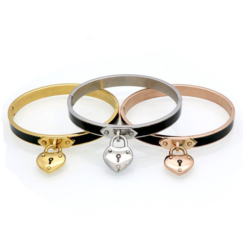 PERSONALISED Heart Lock Bracelet With Illusion Set Clasp. Etsy