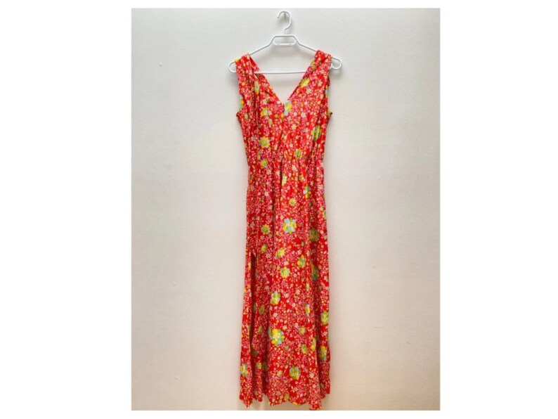 Vintage 1970s Bohemian Hippie Wide Leg Floral Jumpsuit with Sash Vintage 1970s Bohemian Hippie Wide Leg Floral Jumpsuit with Sash