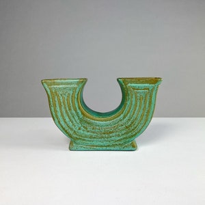 Ewald Dahlskog Doppelseitige Vas Bo Fajans Schweden 1938 Smaragd Steingut Art Deco Mid Century bild 1