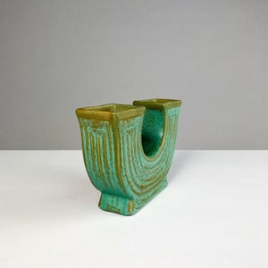 Ewald Dahlskog Doppelseitige Vas Bo Fajans Schweden 1938 Smaragd Steingut Art Deco Mid Century bild 3