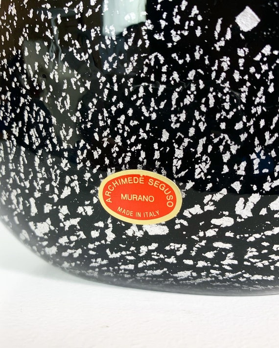 Hovedløse Goneryl Ulejlighed Archimede Seguso Vase Black Glass Silver Flecks Mid Century - Etsy