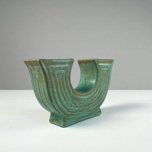 Ewald Dahlskog Doppelseitige Vas Bo Fajans Schweden 1938 Smaragd Steingut Art Deco Mid Century bild 4