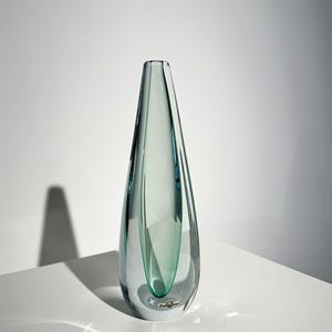 Vaso Asta Strömberg Strömbergshyttan Svezia, anni &#39;50, vetro di cristallo della metà del secolo