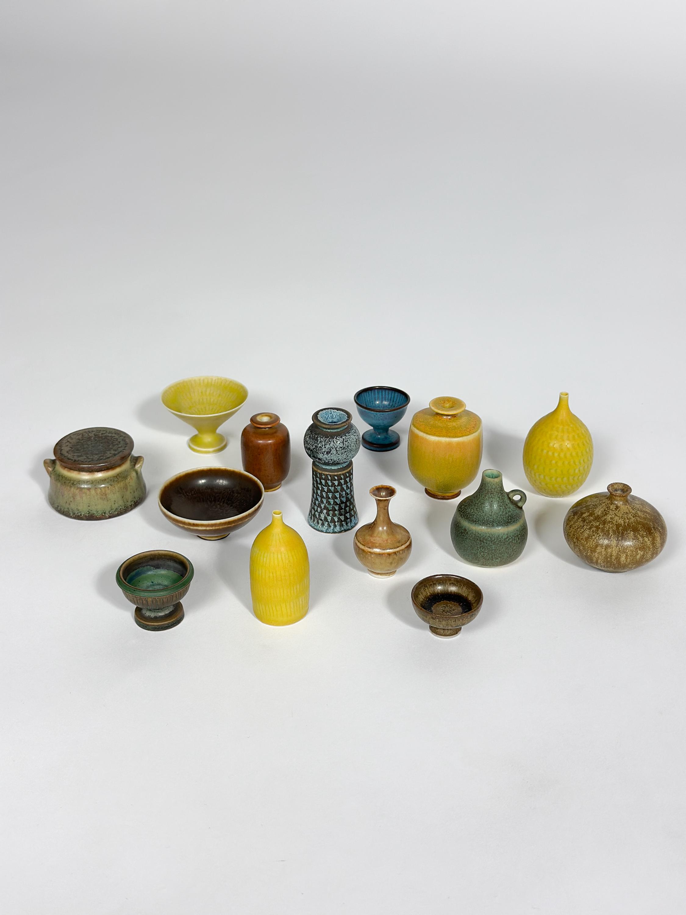 スティグ・リンドベリ ミニチュア花瓶 3個セット ストーンウェア