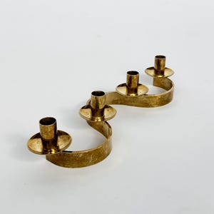 Josef Frank Candle Holder Loop Candelabra Svenskt Tenn Brass 1950s Slingan
