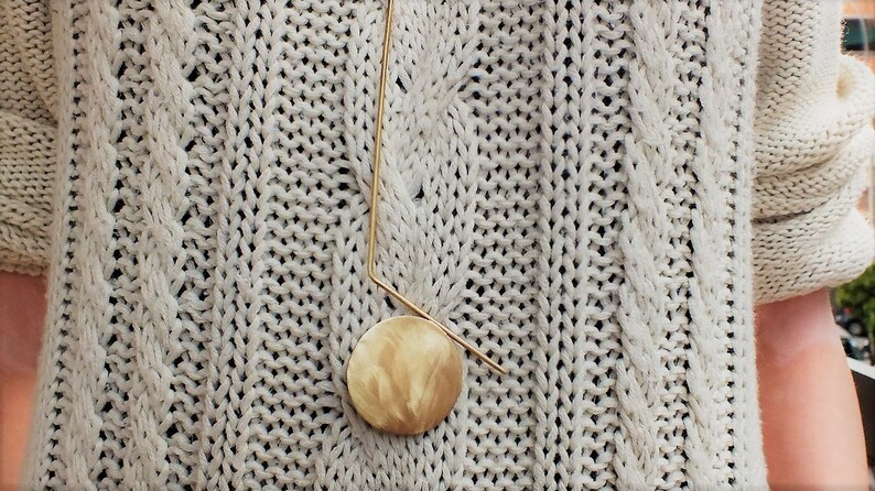 Bronze pendant Tano Handmade pendant Geometric pendant Minimal pendant Circle