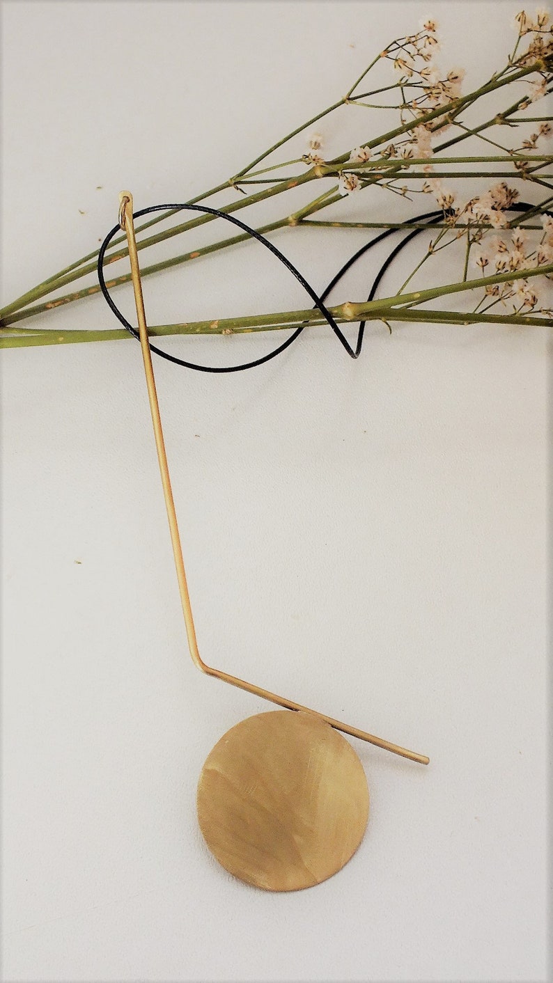 Bronze pendant Tano Handmade pendant Geometric pendant Minimal pendant Circle