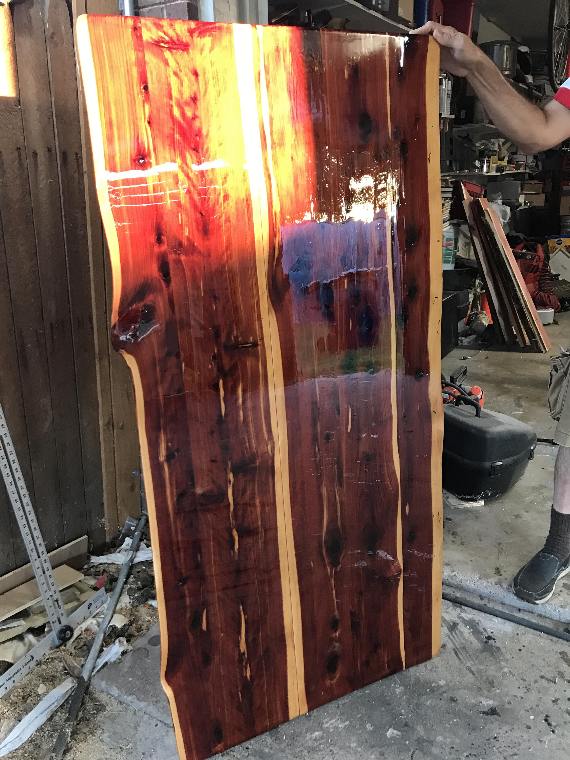 Red Cedar Live Edge Wood Table Top | Etsy