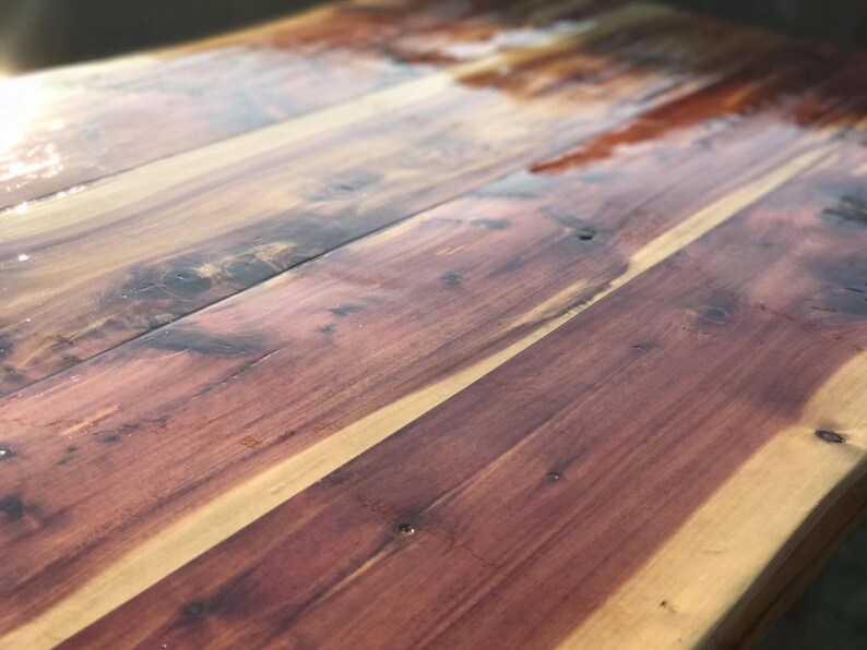Red Cedar Live Edge Wood Table Top Etsy